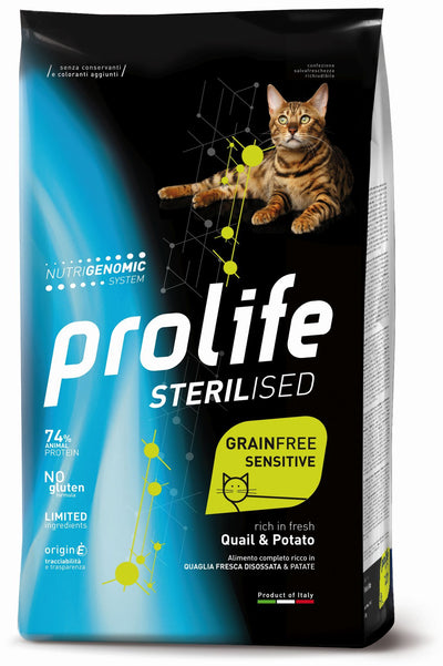 PROLIFE Gatto Sterilised Grain Free Adult Quail & Potato 1,5Kg