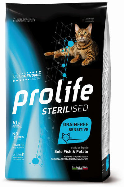 PROLIFE Gatto Sterilised Grain Free Adult Sole Fish & Potato 7Kg