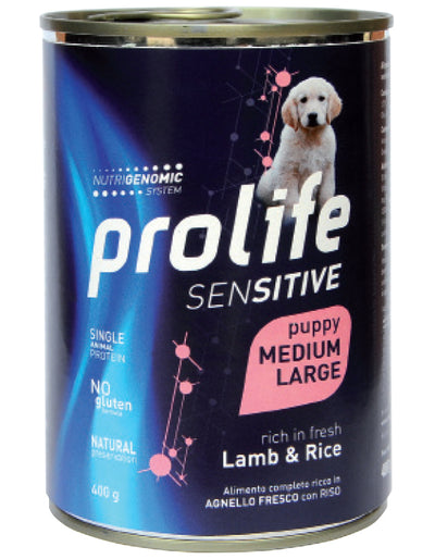 PROLIFE Cane Puppy M-L Sensitive Grain Free Agnello e Riso 400gr