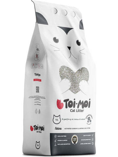 TOI-MOI Lettiera Gatto Bentonite Agglomerante Carbone Attivo 10Kg