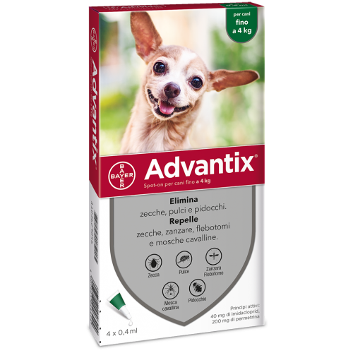 ELANCO Bayer Advantix fino a 4Kg (6 Pipette)
