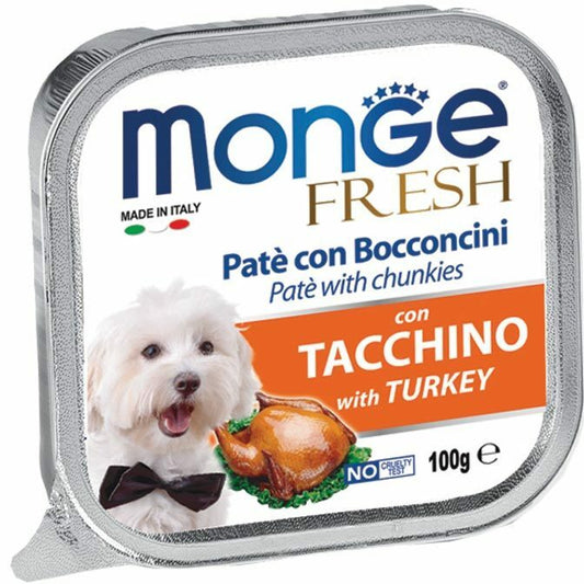 MONGE Fresh Cane Patè con Bocconcini Tacchino 100gr