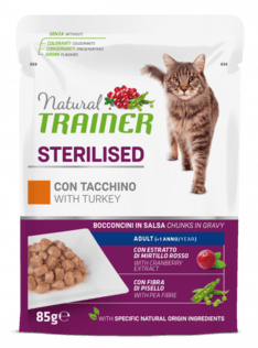 TRAINER Cat Sterilised Bocconcini in salsa Tacchino 85gr