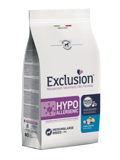 EXCLUSION Hypoallergenic Medium&Large Adult Pesce e Patate 12Kg