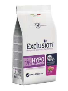 EXCLUSION Hypoallergenic Small Adult Maiale e Piselli 2Kg