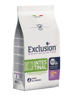 EXCLUSION Intestinal All Breeds Puppy Maiale e Riso 12Kg