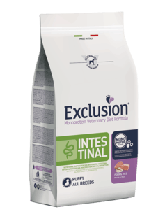 EXCLUSION Cane Intestinal All Breed Puppy Maiale e Riso 2Kg
