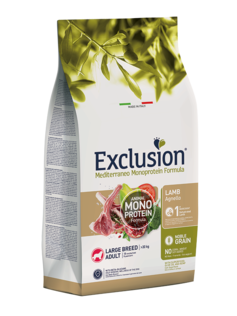 EXCLUSION Cane Mediterraneo Large Adult Agnello 12Kg