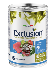 EXCLUSION Cane Mediterraneo Monoproteico All Breed Adult Tonno 400gr