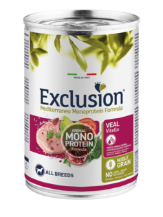 EXCLUSION Cane Mediterraneo Monoproteico All Breed Adult Vitello 400gr