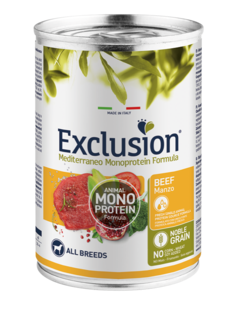 EXCLUSION Cane Mediterraneo Monoproteico All Breed Adult Manzo 400gr