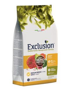 EXCLUSION Cane Mediterraneo Medium Adult Manzo 3Kg