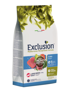EXCLUSION Cane Mediterraneo Large Adult Tonno 12Kg