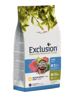 EXCLUSION Cane Mediterraneo Medium Adult Tonno 3Kg