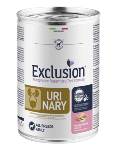 EXCLUSION Cane Urinary All Breed Maiale, Sorgo e Riso 400gr