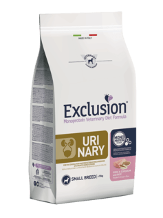EXCLUSION Cane Urinary Small Breed Maiale, Sorgo e Riso 2Kg