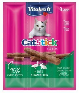 VITAKRAFT Snack Gatto Stick Anatra e Coniglio 3pz