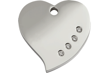 REDDINGO Medaglia in Acciaio Inossidabile Lucido Swarovski Diamante Cuore