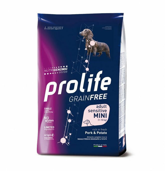 PROLIFE Cane Adult Mini Sensitive Grain free Maiale e Patate 2Kg