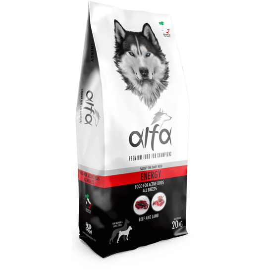 ALFA Premium Food Dog All Breed Manzo & Agnello Adult Energy 20Kg