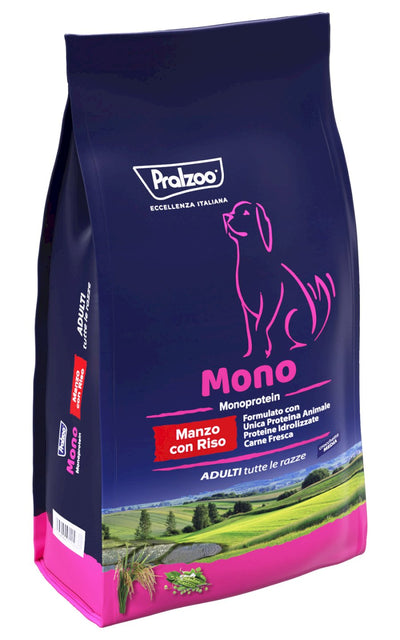 PRALZOO Cane Monoproteico Adulti Manzo con Riso 10Kg