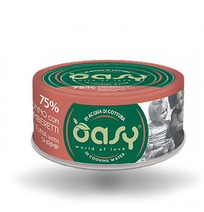 OASY Cat Natural Tonno con Gamberetti More Love in Lattina 24x70gr