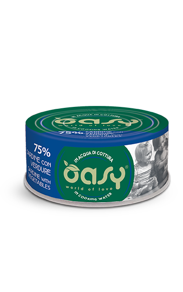 OASY Cat Natural Sardine con Verdure More Love in Lattina 24x70Gr