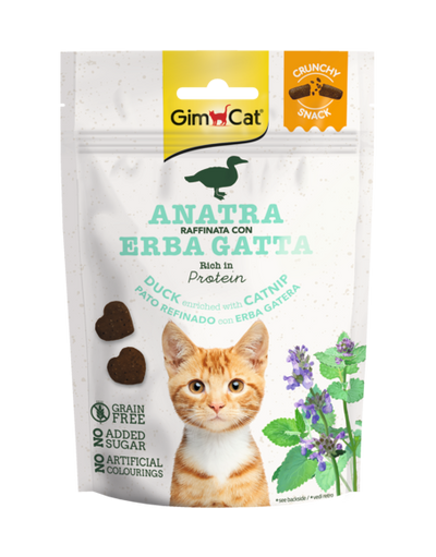 GIMCAT Snack Crunchy con Anatra ed Erba Gatta 50Gr