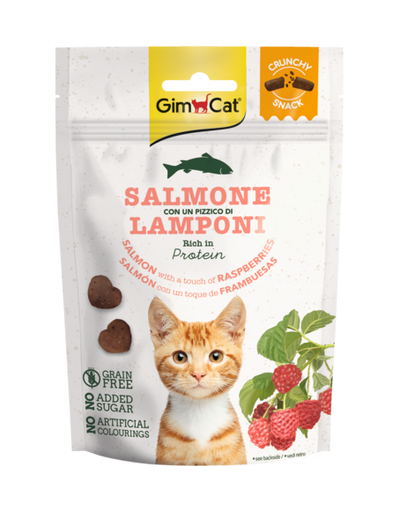 GIMCAT Snack Crunchy con Salmone e Lamponi 50Gr