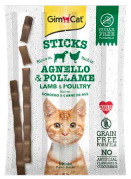 GIMCAT Sticks con Agnello e Pollame 4pz