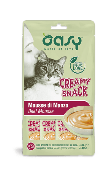 OASY Cat Creamy Snack Mousse di Manzo 4X15gr