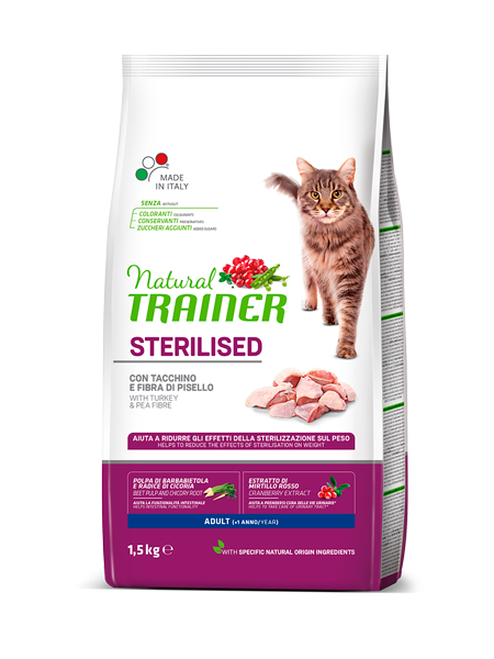 TRAINER Cat Sterilised Tacchino 1,5Kg