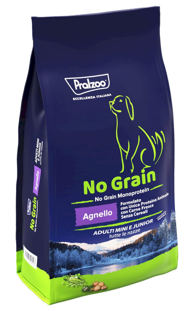 PRALZOO Cane No Grain Adulti Mini e Junior Agnello 2Kg