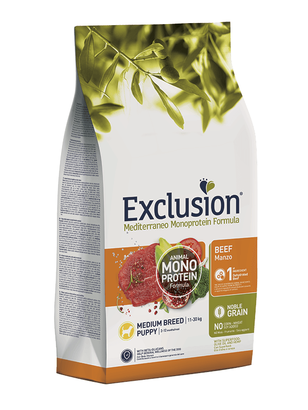 EXCLUSION Cane Mediterraneo Medium Puppy Manzo 3Kg