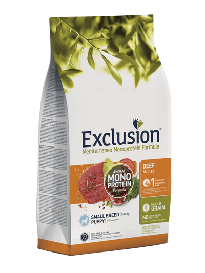 EXCLUSION Cane Mediterraneo Small Puppy Manzo 7Kg