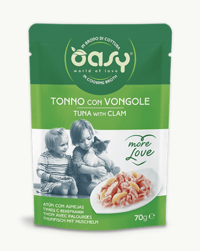 OASY Cat Natural Tonno con Vongole More Love buste 24x70Gr