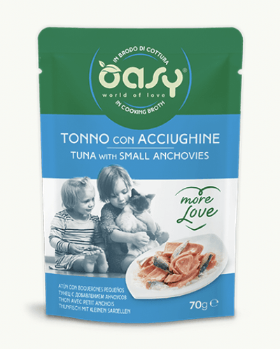 OASY Cat Natural Tonno con Acciughine More Love brodo buste 24x70Gr