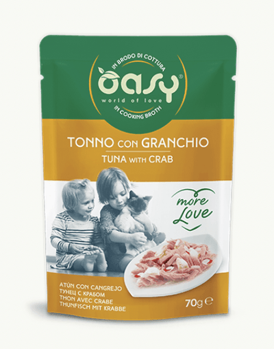 OASY Cat Natural Tonno con Granchio More Love brodo buste 24x70Gr
