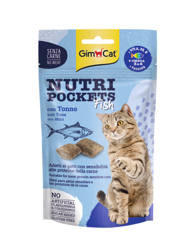 GIMCAT Snack Nutri Pockets con Tonno 60Gr