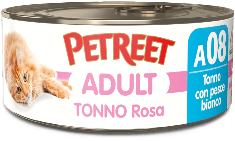 PETREET A08 Cat Tonno Rosa con Pesce Bianco 70Gr