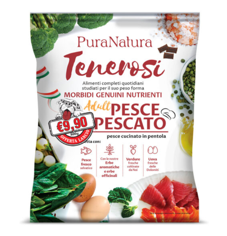 PURA NATURA Tenerosi Dog Adult con Pesce Pescato 800Gr