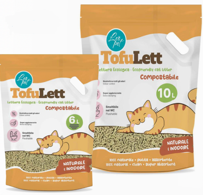 LEOPET Lettiera Gatto Tofu Compostabile Inodore 10 Litri