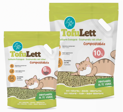 LEOPET Lettiera GattoTofu Compostabile Tè Verde 10 Litri