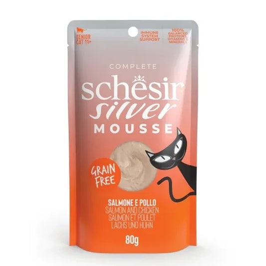 SCHESIR Cat Silver Mousse Salmone da 80 gr in busta (12pz)