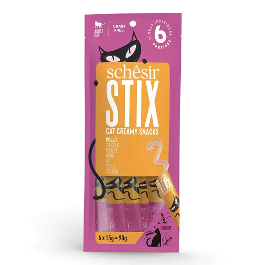 SCHESIR Cat gatto snack stix mousse pollo 15 gr x 6 pezzi in busta