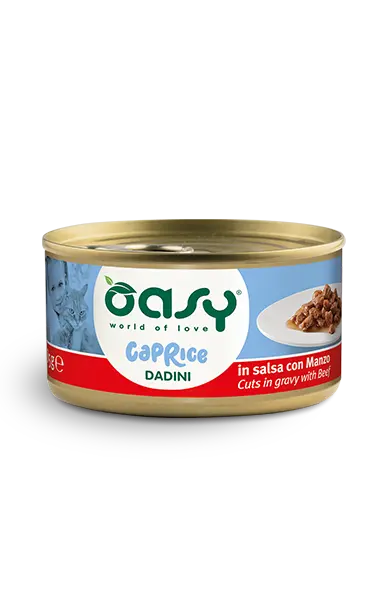 OASY Cat Caprice Dadini in Salsa con Manzo 85gr