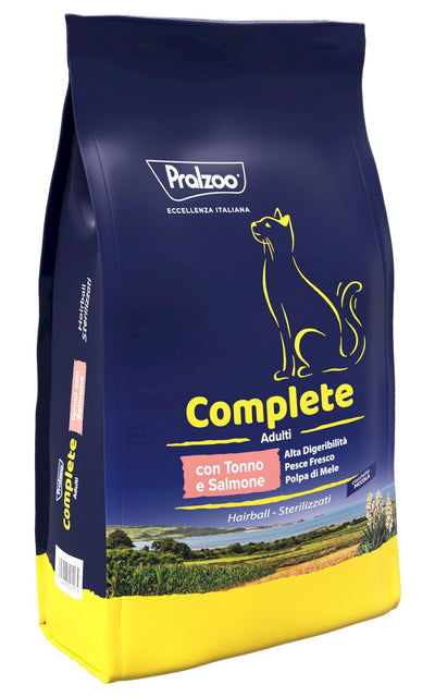 PRALZOO Gatto Complete Adulti Hairball Sterilized con Tonno e Salmone 1,5Kg