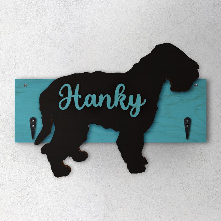 Wheaten Terrier - Porta guinzaglio e/o chiavi personalizzato con il nome del tuo cane