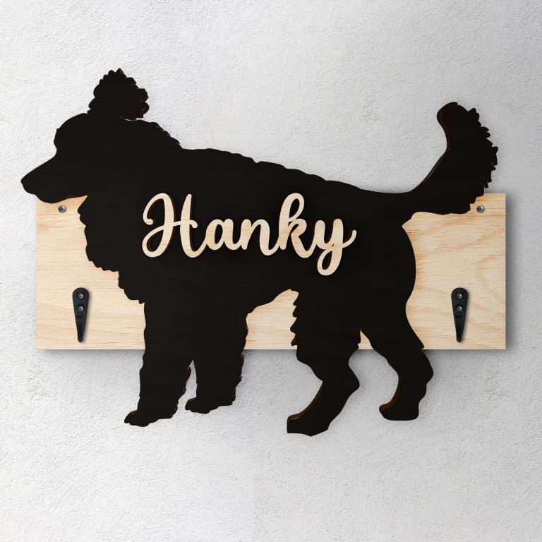 Barbone - Porta guinzaglio e/o chiavi personalizzato con il nome del tuo cane