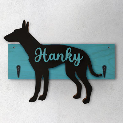 Podenco Ibicenco - Porta guinzaglio e/o chiavi personalizzato con il nome del tuo cane